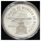 1986Mo MEXICO 5 OZ LIBERTY TRADE SILVER ROUND