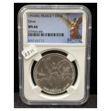 1994Mo MEXICO 1 OZ SILVER LIBERTAD - NGC: MS66