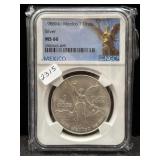 1988Mo MEXICO 1 OZ SILVER LIBERTAD - NGC: MS66