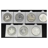 (7) SILVER CANADIAN DOLLARS - 50% SILVER