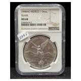 1998Mo MEXICO 1 OZ SILVER LIBERTAD - NGC: MS68
