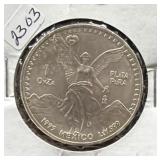 1995Mo MEXICO 1 OZ SILVER LIBERTAD COIN