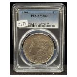 1900 MORGAN SILVER DOLLAR - PCGS: MS63