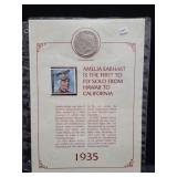 1935-P SILVER PEACE DOLLAR W/HISTORY PAGE AND COA