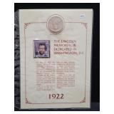 1922-S SILVER PEACE DOLLAR W/HISTORY PAGE AND COA