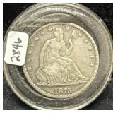 1875 SEATED LIBERTY HALF DOLLAR