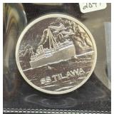 SS TILAWA - BOMBAY TO DURBAN - 1 OZ .999 FINE