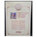 1926-S PEACE SILVER DOLLAR W/HISTORY PAGE AND COA