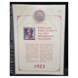 1923-S PEACE SILVER DOLLAR W/HISTORY PAGE AND COA