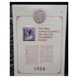 1924-P PEACE SILVER DOLLAR W/HISTORY PAGE AND COA