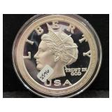 2003 'LIBERTY' 5 OZ .999 FINE SILVER ROUND