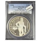 1998 3 RUBLE - SOLDIER DEVYDOV - RUSSIA -