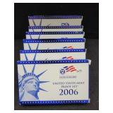 (6) U.S. MINT PROOF SETS: 2001 - 2006