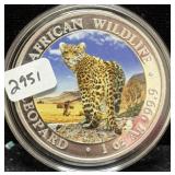 2018 AFRICAN WILDLIFE 'LEOPARD' 1 OZ .999 FINE