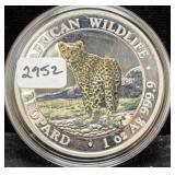 2018 AFRICAN WILDLIFE 'LEOPARD' 1 OZ .999 FINE