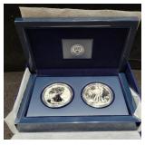 2013 SILVER EAGLE - REVERSE PROOF - 2 COIN SET