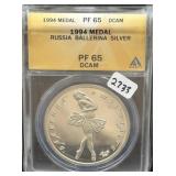 1994 MEDAL - RUSSIA BALLERINA SILVER - ANACS