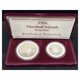 1986 MARSHALL ISLANDS INAUGURAL ISSUE SILVER PROOF