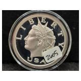 2004 'LIBERTY' 2 OZ .999 FINE SILVER ROUND