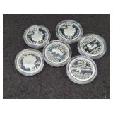 (6) SECOND AMMENDMENT 1/2 OZ SILVER ROUNDS -