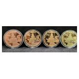 (4) SILVER SHIELD 'FALSE FLAG' 1 OZ .999 FINE