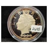 2008 LIBERTY 1 OZ .999 FINE SILVER ROUND