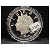 2003 LIBERTY 1 OZ .999 FINE SILVER ROUND
