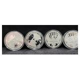 (4) SILVER SHIELD 'ARISE' 1 OZ .999 FINE SILVER