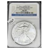 2011 SILVER EAGLE - 25TH ANNIVERSARY SET - EARLY