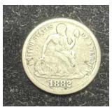 1882 SEATED LIBERTY DIME