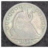 1854-O SEATED LIBERTY HALF DOLLAR W/ARROWS