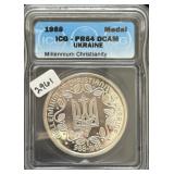 1988 UKRAINE MILLENNIUM CHRISTIANITY SILVER MEDAL