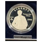 2004 THOMAS ALVA EDISON COMMEMORATIVE COIN -