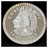 1986 VIVA MEXICO 1 OZ .999 FINE SILVER COMM. COIN-