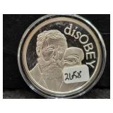SILVER SHIELD 2017 'DISOBEY' 1 OZ SILVER MEDALLION