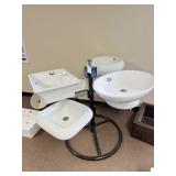 6 PORCELAIN SINKS & DISPLAY STAND
