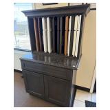 39x26x48 granite top cabinet display