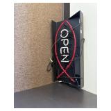 Open sign lighted
