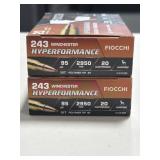 40 RDS FIOCCHI 243 WIN AMMO 95 GRAIN