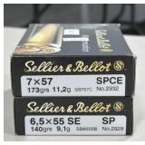 40 RDS SELLIER & BELLOT 7 x 57mm AMMO 173 GRAIN