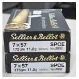 40 RDS SELLIER & BELLOT 7 x 57mm AMMO 173 GRAIN