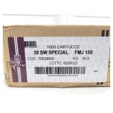 1000 RDS FIOCCHI 38 SPL AMMO 158 GRAIN FMJ