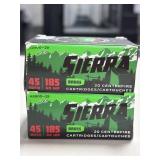 40 RDS SIERRA 45 AUTO AMMO 185 GRAIN JHP