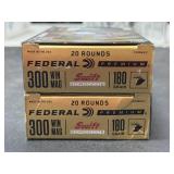 40 RDS FEDERAL 300 WIN MAG AMMO 180 GRAIN