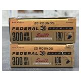 40 RDS FEDERAL 300 WIN MAG AMMO 180 GRAIN