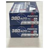 100 RDS FIOCCHI 380 AUTO AMMO 95 GRAIN FMJ