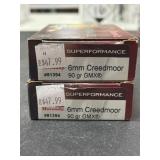 40 RDS HORNADY 6mm CREEDMOOR AMMO 90 GRAIN GMX