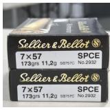 40 RDS SELLIER & BELLOT 7 x 57mm AMMO 173 GRAIN