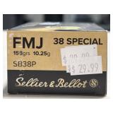 50 RDS SELLIER & BELLOT 38 SPL AMMO 158 GRAIN