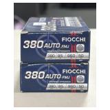 100 RDS FIOCCHI 380 AUTO AMMO 95 GRAIN FMJ